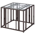 thumbnail image 3 of Adri Rectangular Glass Top Side End Table Black Nickel, 3 of 6