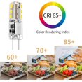 thumbnail image 1 of LED G4 12 V CA/CC blanco frío 6000 K 1,24 W, 93 lm, sin parpadeo ni zumbido, reemplazo de halógeno de 15 W, lámpara de ahorro de energía tipo JC, para cocina, dormitorio, sala de estar, 1 of 2