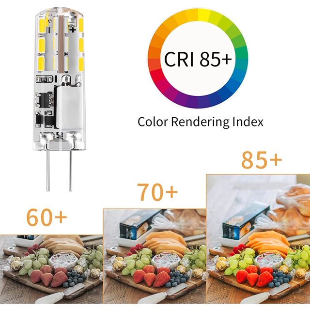 LED G4 12 V CA/CC blanco frío 6000 K 1,24 W, 93 lm, sin parpadeo ni zumbido, reemplazo de halógeno de 15 W, lámpara de ahorro de energía tipo JC, para cocina, dormitorio, sala de estar