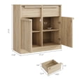 thumbnail image 3 of Yeshouse Aparador de 62", mueble grande para café con 2 puertas y 2 cajones, mueble de almacenamiento moderno con estantes ajustables, estación de café de madera para cocina y comedor, 3 of 6