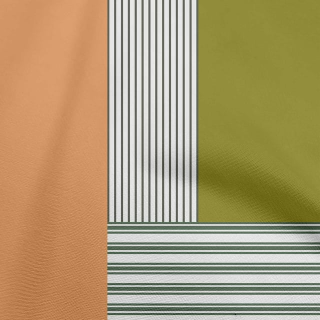 oneOone Rayonne Orange Tissu Rayures Matière de Robe Tissu Imprimé Tissu au Mètre 56 Pouces de Large