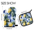 thumbnail image 2 of Yayeee Oven Mitts and Pot Holder Set of 2 Heat Resistant Kitchen Gloves Baking Hot Pad, Cartoon Lemon Leaves, 2 of 5
