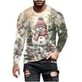 thumbnail image 2 of Hipattires Mens Big and Tall Tops Christmas Holiday Pullover Lightweight Print Plus Size Tops Long Sleeve Shirts for Men, 2 of 5