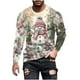 thumbnail image 2 of Blusas y camisas de manga larga con cuello redondo para hombre, estilo casual, cuello redondo, manga larga, camiseta con estampado navideño, blusa de poliéster para hombre., 2 of 5