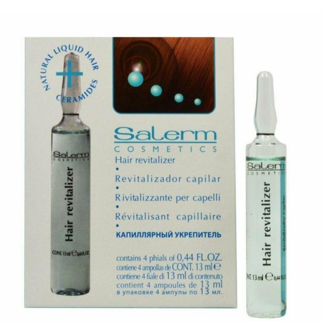 Regenerador capilar Salerm, paquete de 4 ampollas, 13 ml, anticaída