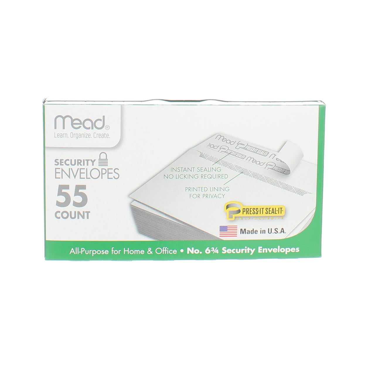 Mead Press-It Seal-It Security Envelopes, 3.625in X 6.5in, #6.75, 55 Ct (6 pack)