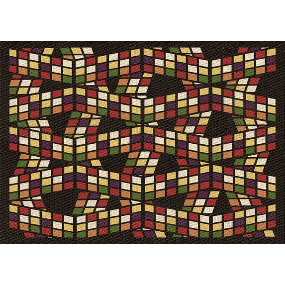 Ahgly Company Indoor Rectangle Patterned Blood Night Red Area Rugs, 2' x 5'