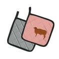 thumbnail image 2 of Caroline's Treasures Ankole-Watusu Cow Pink Check Pair of Pot Holders, 2 of 3