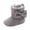 Gray, variant on Zwiiyzr Unisex Baby First Walking Shoes 0-12 Months Infant Snow Booties Winter Toddler Boys Girls Bow Thicken Velvet Snow Booties Black