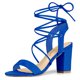 thumbnail image 1 of Sandalias de Tacón Alto con cordones Allegra K Talón Abierto Azul Profundo 36, 1 of 7