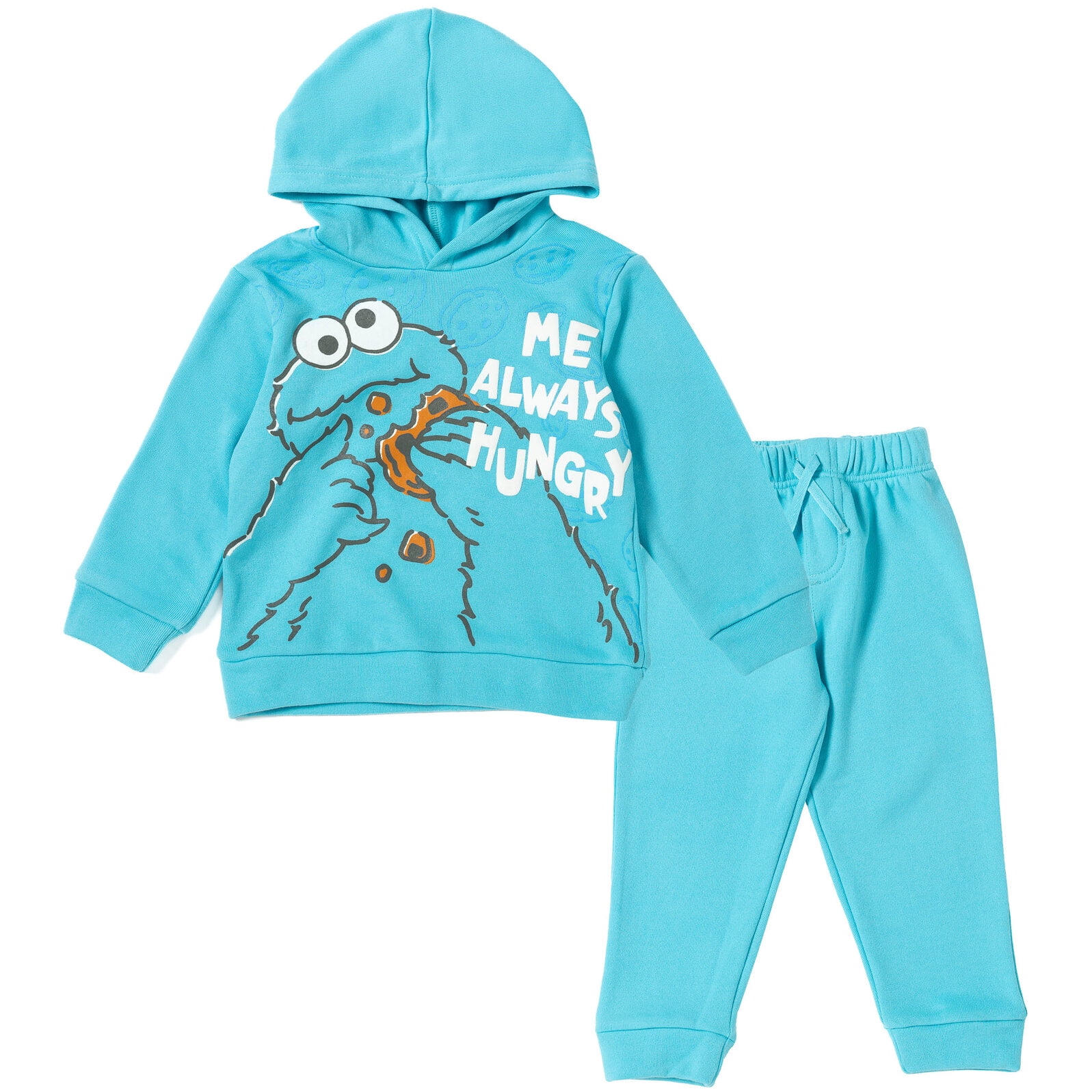 Sesame Street Cookie Monster Toddler Boys Fleece Pullover Hoodie and Pants Outfit Set Infant to Toddler