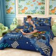 thumbnail image 5 of meiyoeat Cool Dinosaur Monster Truck 7-Piece Twin Bedding,Racing Checkered Flag Bedding Comforter Set,Blue Black,Reversible, 5 of 6