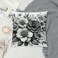 thumbnail image 2 of JRXY Roses Tulips，Throw Pillow Covers Vintage Floral with Victorian Bouquet of Flowers on Garden Delphinium Petunia Pillow Case 12x20 Inches 12x12in, 2 of 5