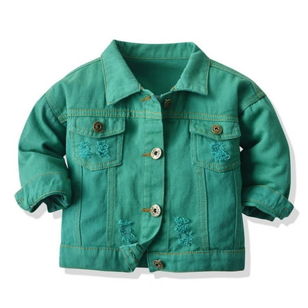 

ZMHEGW Toddler Jackets Babys Boys Girls Leisure Warm Jean Spring Winter Clothes Solid Colour For Babys Kids Coats