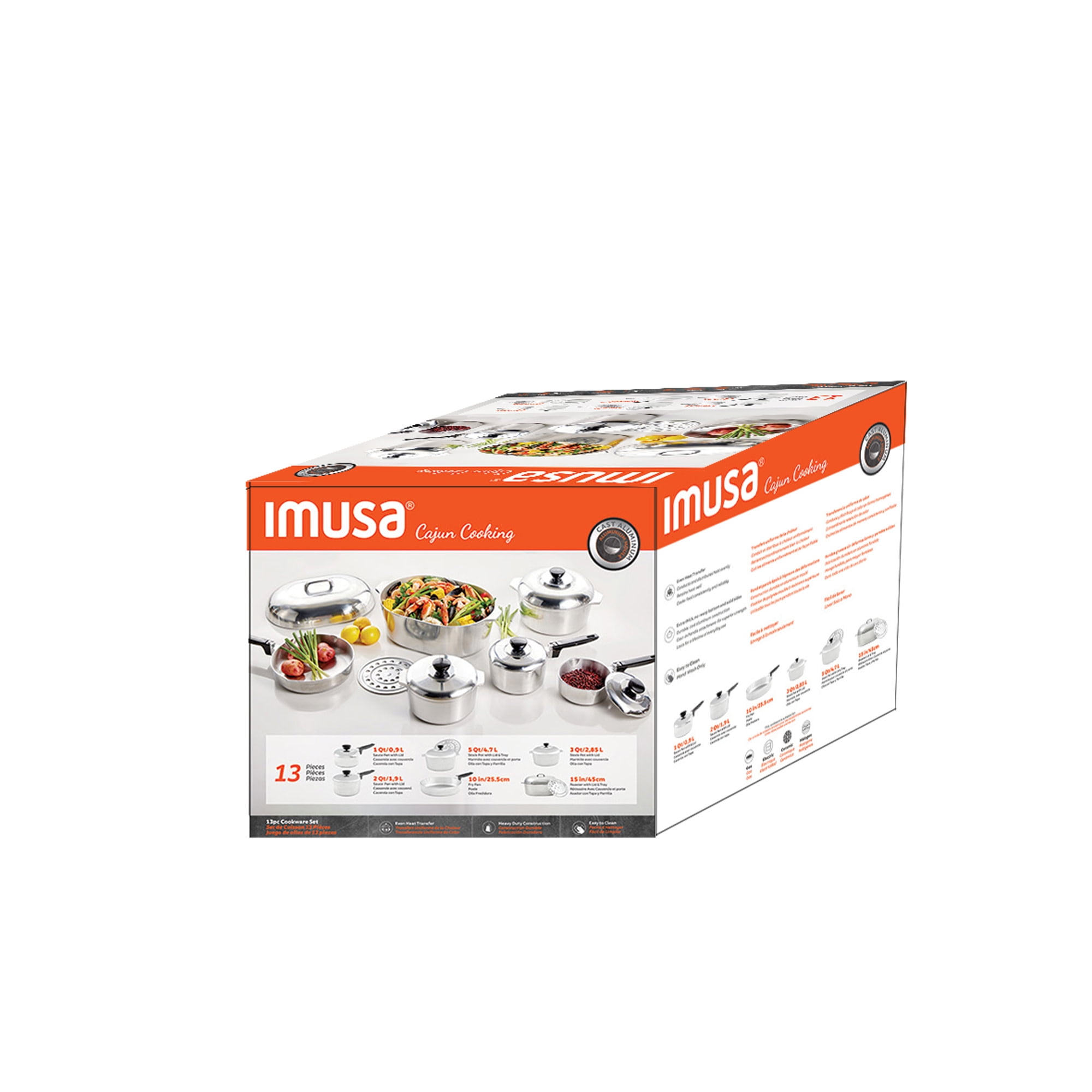 IMUSA 13pc H. Cajun Cast Aluminum Cookware Set