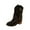 Black, variant on Slouch Womens Boots Mid-Calf Brown Wide Calf Faux Leather Buckle Pull on Block Heel Boots Woman Shoes 36