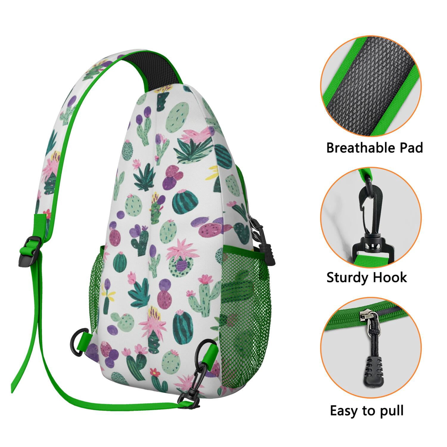 Chest Bag Crossbody Shoulder Bag Crossbody Shoulder BagHiking Sling Backpack for Men Women Travelers Cactus