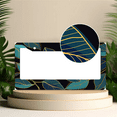 thumbnail image 2 of 1 Pcs Blue and Gold Leaf Pattern License Plate Frame, License Plate Cover for Car Decorative Parts, Aluminum License Plate Bracket Holder Rust-Proof for US Standard Car, 2 of 8