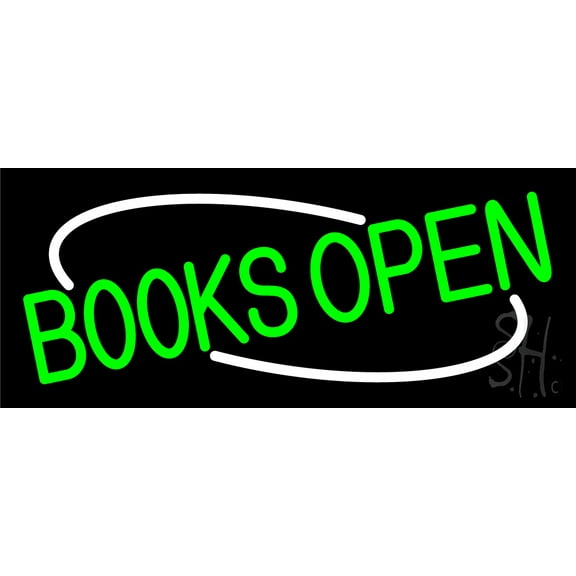 Books Open LED Neon Sign 10 x 24 - inches, Black Square Cut Acrylic Backing, with Dimmer - Bright and Premium built indoor LED Neon Sign for Defence Force.