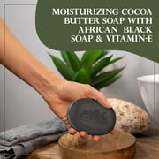 Madina African Black Soap Cocoa Butter with Vitamin E, 3.5 oz (Pack of 4)