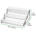 thumbnail image 4 of mDesign Plastic Kitchen 3-Tier Spice Rack, Food Storage Organizer, 2 Pack, Clear, 4 of 9