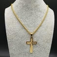 thumbnail image 2 of Christian JESUS CROSS Pendant Necklaces for Men 14K Yellow Gold Male Chain Necklace Jewelry corrente masculina, 2 of 5