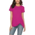 thumbnail image 5 of FAMITION Casual Cute Short Sleeve T Shirts for Women Summer Twist Knotted Blouse Tunic Tops, 5 of 8