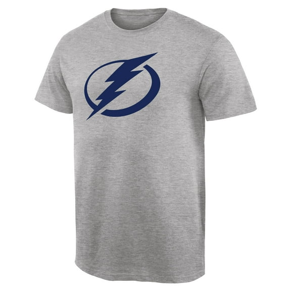 Men's Ash Tampa Bay Lightning Team Primary Logo T-Shirt