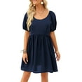 thumbnail image 3 of Summer Dresses for Women Casual Short Sleeve Crew Neck Midi Flowy Boho Dress Beach Sundress, 3 of 6