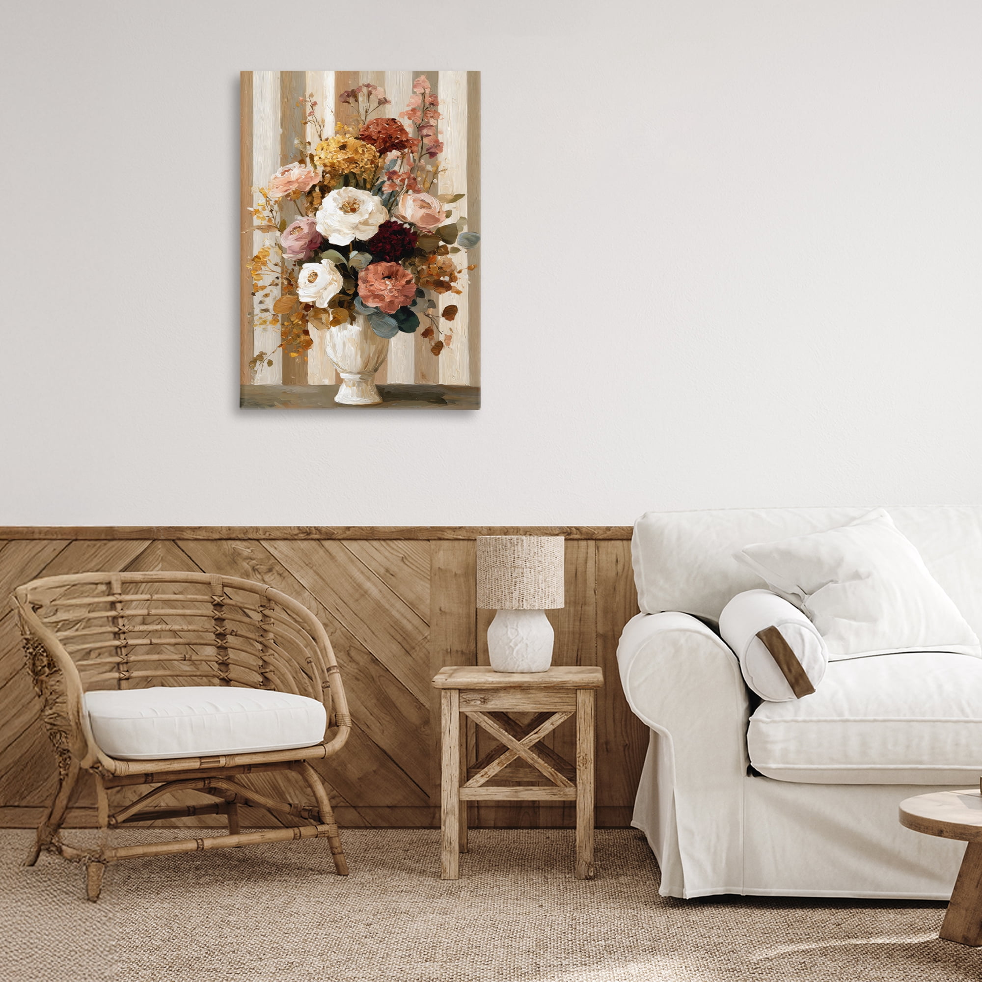 Stupell Industries Vintage Arrangement in Vase Canvas Wall Art, design by Petal Prints Design