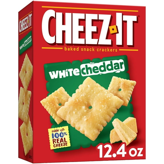 Pack of 2 - Cheez-It Cheese Crackers, Baked Snack Crackers, Lunch Snacks, White Cheddar, 12.4Oz Box (1 Box)