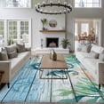 thumbnail image 3 of Non-Slip Rug Pad Rugs Ocean Seahorse Starfish Seaweed Rectangle Area Rugs 5x7Ft Soft Carpet Pads for Living Room Kids Room, Retro Compass Blue Gradient, 3 of 9