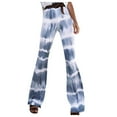thumbnail image 2 of Leesechin Cargo Pants for Women Trendy Casual Print Flare Stripe Camping Trousers, 2 of 9
