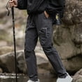 thumbnail image 4 of Pantalones largos de moda para hombre, casuales, de color sólido, con bolsillos y cremallera, cintura elástica, de poliéster., 4 of 9
