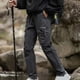 thumbnail image 4 of Pantalones largos de moda para hombre, casuales, de color sólido, con bolsillos y cremallera, cintura elástica, de poliéster., 4 of 9