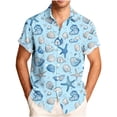 thumbnail image 3 of Bxsruta Men'S Casual Short Sleeve Button-Down Shirt with Turndown Collar and All-Over Print, Soft Breathable Polyester for Summer Outdoor Daily Wear, 3XL, 3 of 7