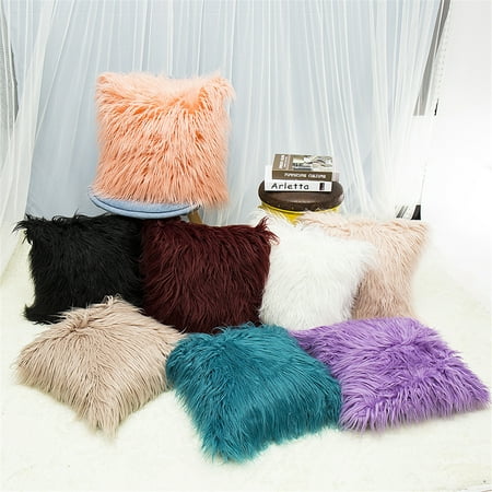 Extra Long Couch Pillows Meigar Long Wool Decorative Throw Pillow Cover Cushion Case Clearance 18''X18'' Pillowslip Pillowcase Protecter for Car Sofa Bedroom Home Decor ()