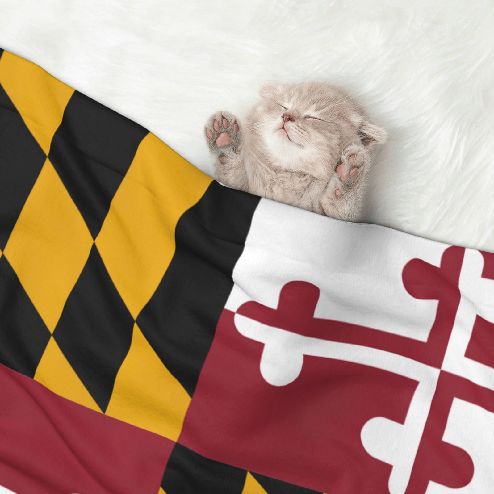 Maryland-Flag Dog Blanket Soft Warm Flannel Cat Blanket Great Pet Throw for Cats Puppy Small Medium Large Dog