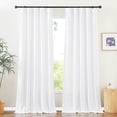 thumbnail image 4 of NICETOWN Extra Long Faux Linen Curtains, Pinch Pleated Light Filtering Privacy Noise Reducing Window Treatment, White, W 52 x L 108, 2 Panels, 4 of 7