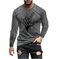thumbnail image 2 of Handshe Men Fashion Casual Print Sports Long Sleeves Round-Neck Blouses Shirts - Man Dress Shirt for Formal Occasions,Man Halloween Costumes Adult,Pluse Size, 2 of 5