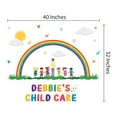thumbnail image 3 of DAYCARE - Personalized Name Daycare Wall Decoration Kids Playroom Art Daycare Design Vinyl Adhesive Wall Decal - Multicolored Art Teacher & Kids Design Rainbow Sun Clouds Design Wall Décor 32" x 40", 3 of 3