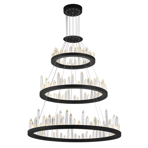 CWI Lighting Transitional Metal LED Chandelier in Black