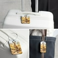 thumbnail image 6 of Kangaroo Square PU Leather 2 Pack Travel Tag - Bag Tag - Suitcase Tag with Privacy Cover and Stainless Steel Ring - Suitable for Travel, Backpack, and Handbag, 6 of 7
