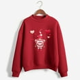 thumbnail image 2 of CEHVOM Femmes Mode Décontractée Imprimé Col Rond Ample Manches Longues Hauts Courts Blouse Chandails Sans Capuche Liquidation, 2 of 4