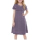thumbnail image 3 of Girls' Summer Dress Kids 2025 Classic Plaid Short Sleeve Dress Comfortable Casual Dresses for Everyday Wear ,Sie:140, 3 of 7