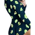 thumbnail image 2 of Womens Sexy Romper Pajamas Casual Deep V Neck Long Sleeve Bodysuit, 2 of 5
