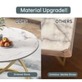 thumbnail image 3 of ASYA Marbling Natural Stone End Table, Round Accent Side Table for Living Room, Small Nightstand for Bedroom, Gold Frame, 3 of 11