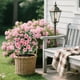 thumbnail image 4 of Ramo de flores de azalea artificial Decoración exterior | Enchufe de tierra | Plástico impermeable a prueba de sol | Paisajismo de suelo para jardín, patio, porche | 50x35cm | Rosa, Púrpura,, 4 of 6