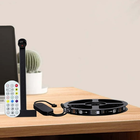 Luces LED modernas para televisión, iluminación ambiental de 12W, Control remoto inteligente, efectos luminosos sincronizados con sonido, mejora tu