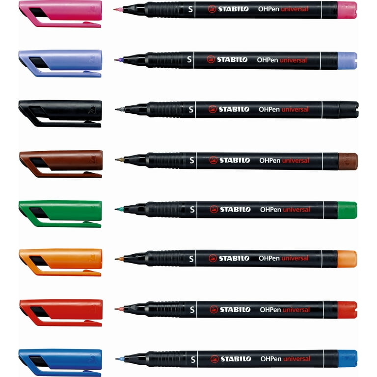 STABILO OH Pen Permanent Set, Super Fine, 8-Color